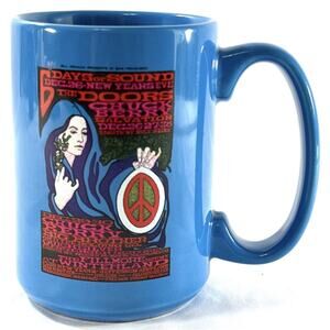 Vintage The Doors Fillmore Poster Art Coffee Mug 4.5” Blue M Ware